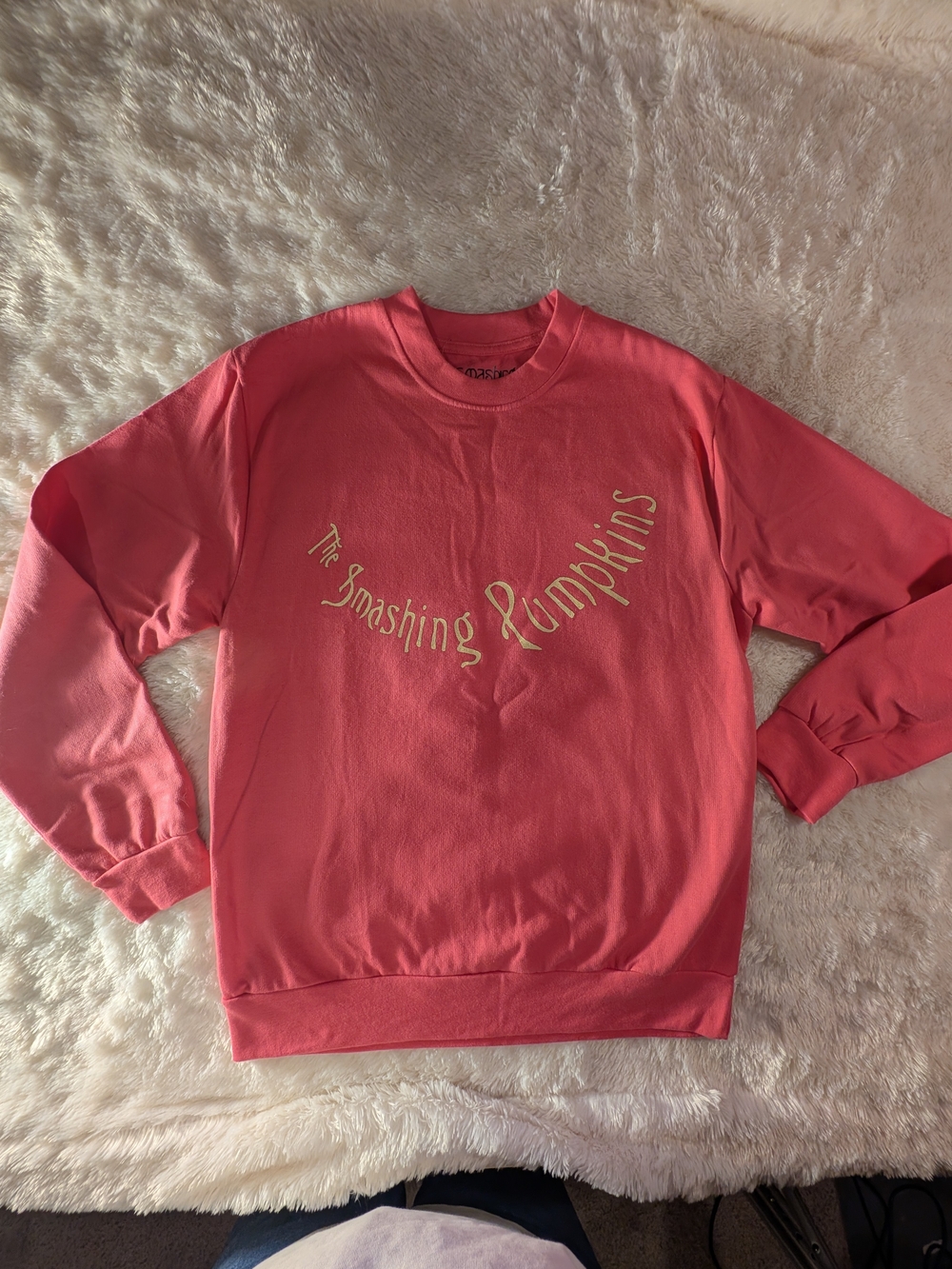 Smashing Pumpki s Pink Pullover Crewneck Sweatshirt